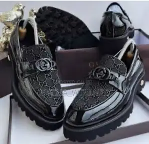 Iconic Black Patent Leather Gucci Big Sole Loafer for Men
