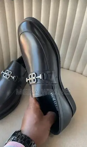 Hugo Boss Black Metallic Loafer Shoe