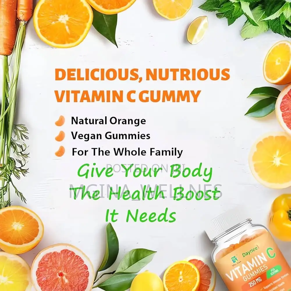 Vitamin C Gummies 250mg, Supports Antioxidant