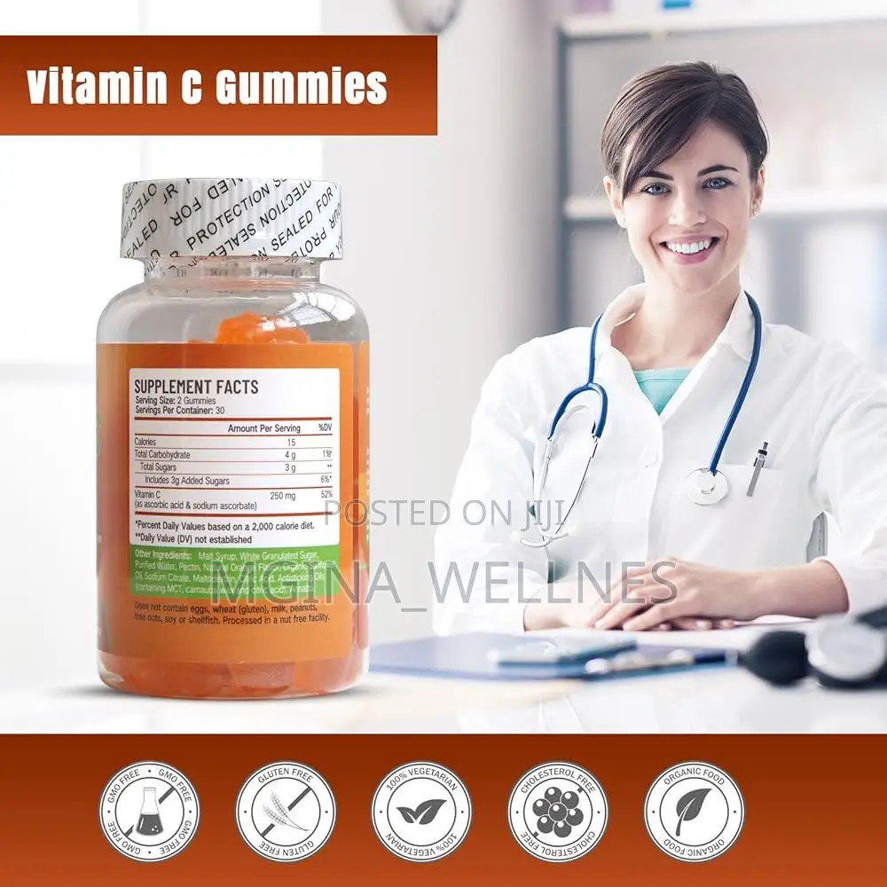 Vitamin C Gummies 250mg, Supports Antioxidant