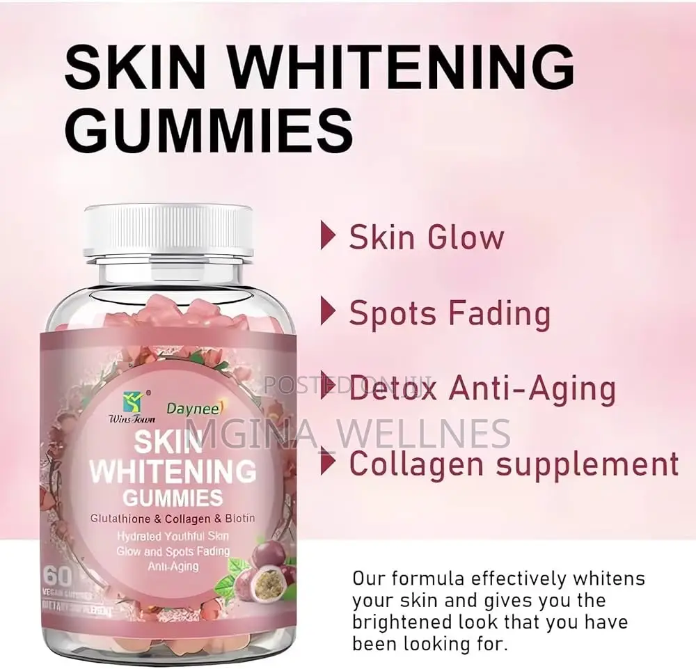 Skin Whitening Gummies, With Glutathione, Collagen and Bioth