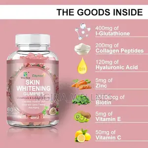 Skin Whitening Gummies, With Glutathione, Collagen and Bioth