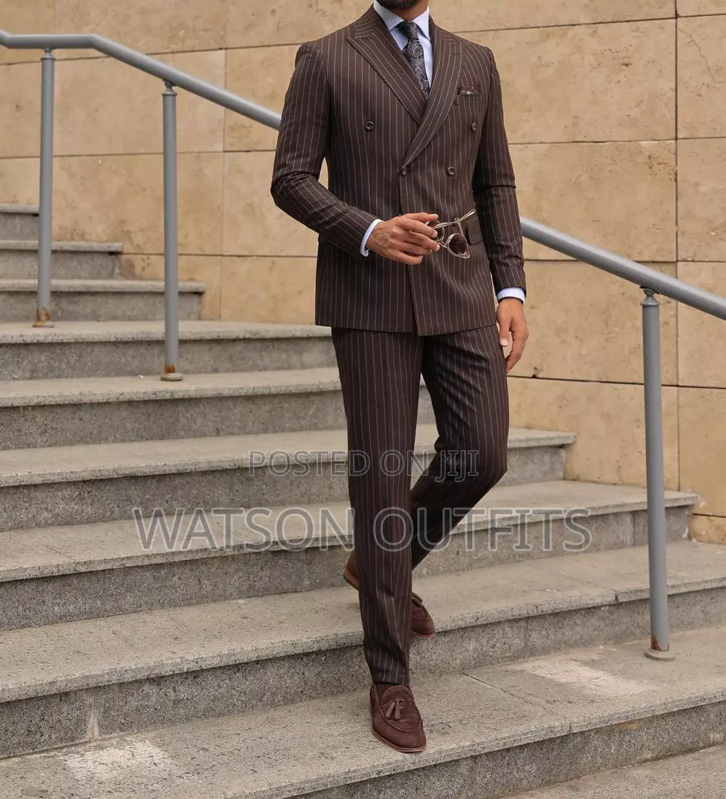Suti Classic Ya Mistari Ya Brown