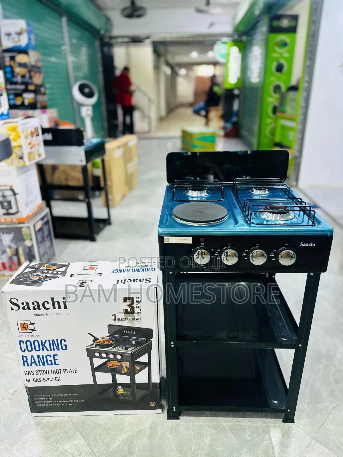 Gas Stove With Cabinet ( 3 Gas Plate+ 1 Electric Hot Plate)