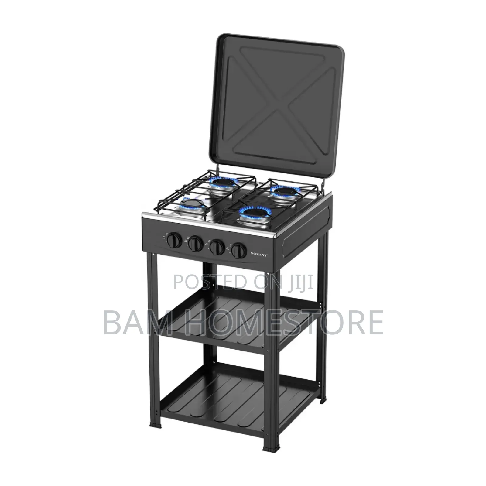 Gas Stove With Cabinet ( 3 Gas Plate+ 1 Electric Hot Plate)
