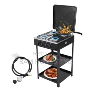 Gas Stove With Cabinet ( 3 Gas Plate+ 1 Electric Hot Plate)