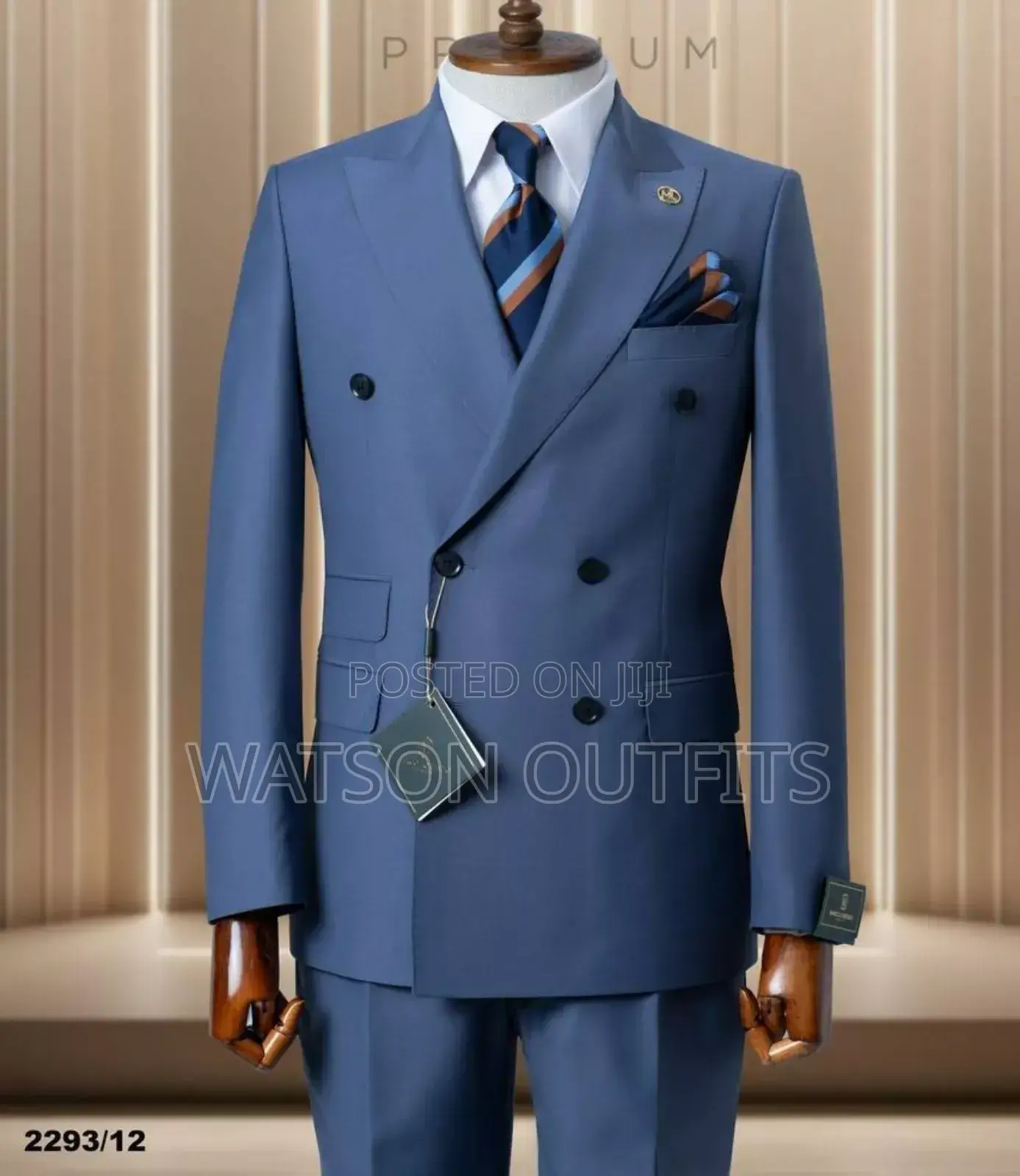 Suti Ya Cream Blue Ya 2 PCS Kwa Wanaume