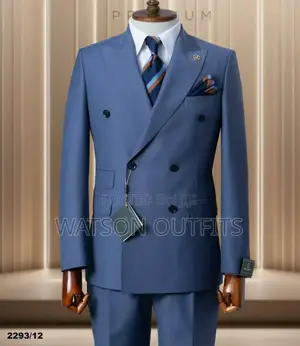 Suti Ya Cream Blue Ya 2 PCS Kwa Wanaume