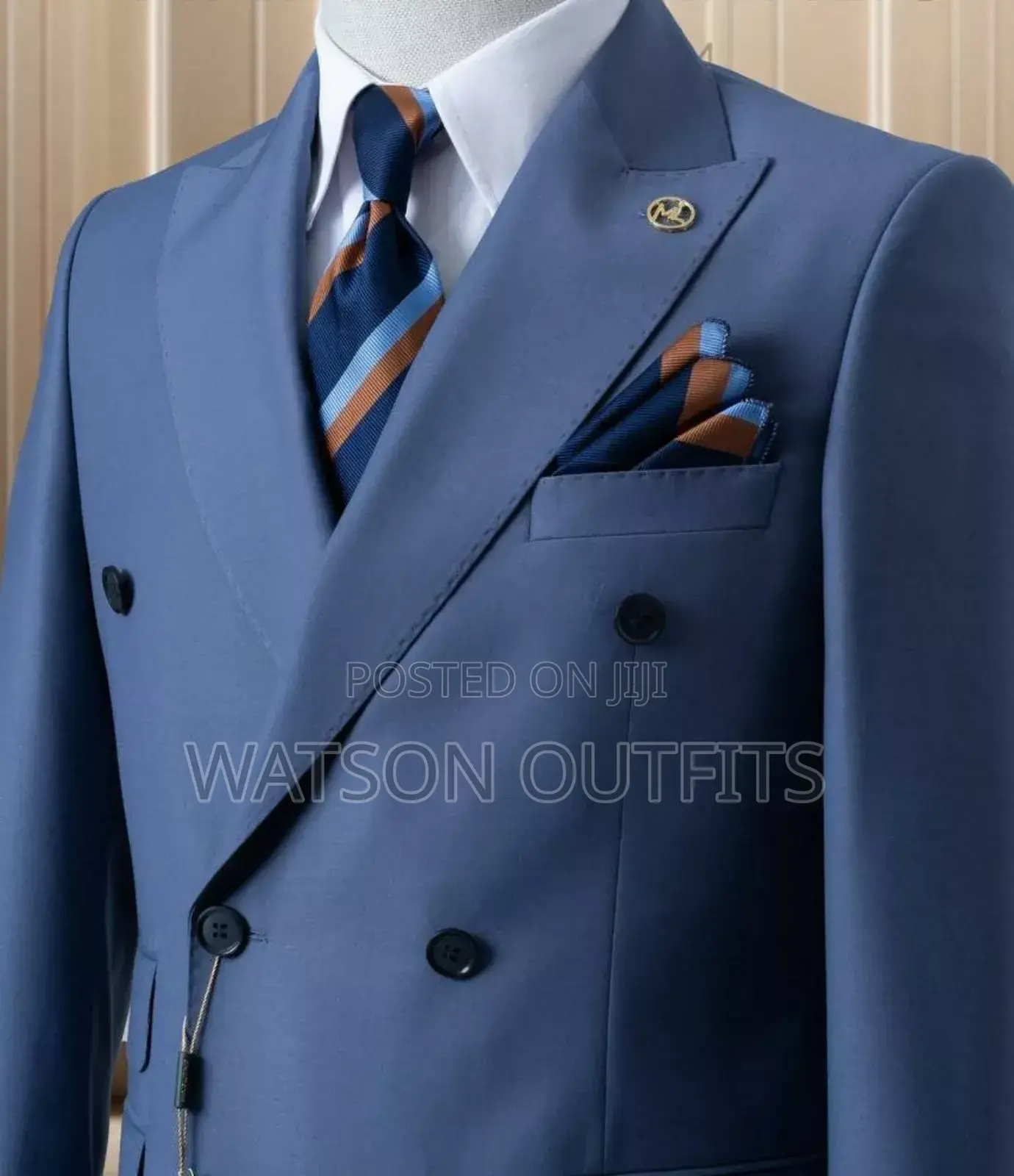 Suti Ya Cream Blue Ya 2 PCS Kwa Wanaume