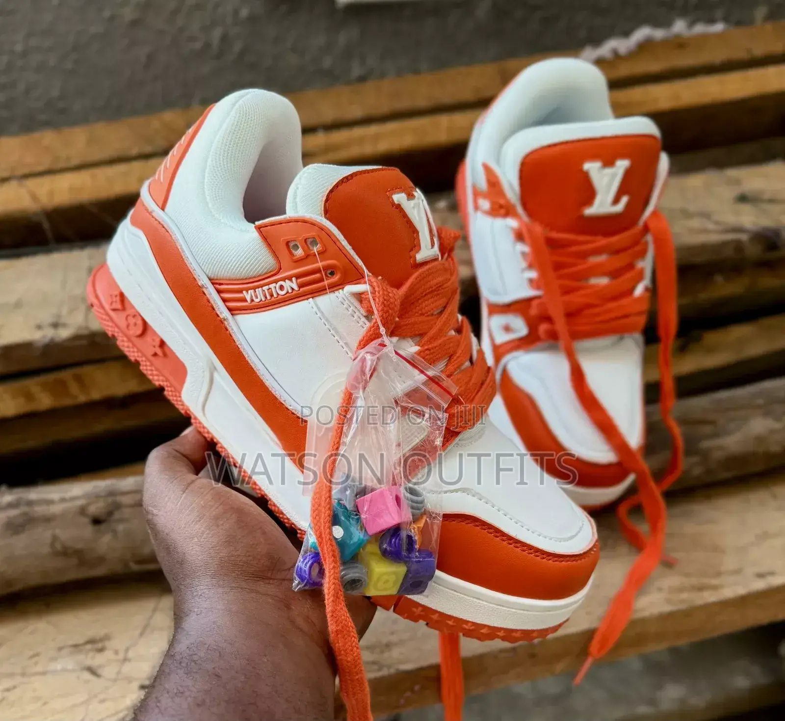 Lv Double Sole Sneakers Za Ngozi