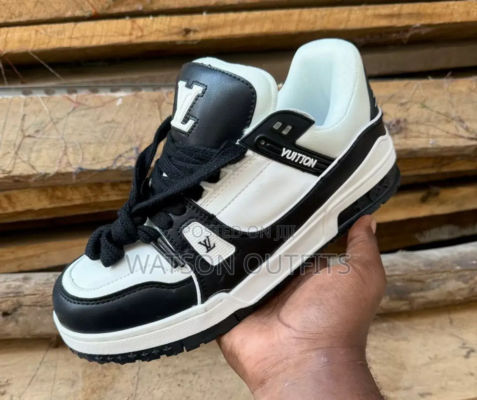 Lv Double Sole Sneakers Za Ngozi