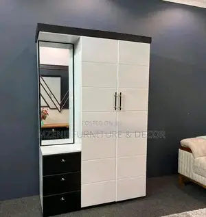 Kabati La Milango Mitatu White in Black