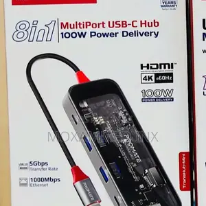 Ptomate 8 in 1 Multiport Usb-C Hub 100w Power Delivery