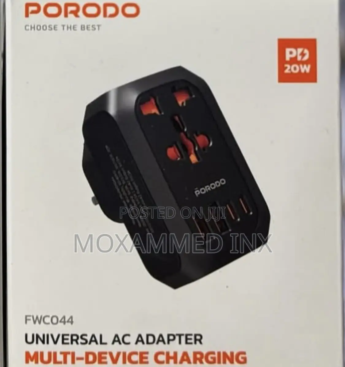 Porodo Fwc044 Universal Ac Adapter Multi-Device Charging