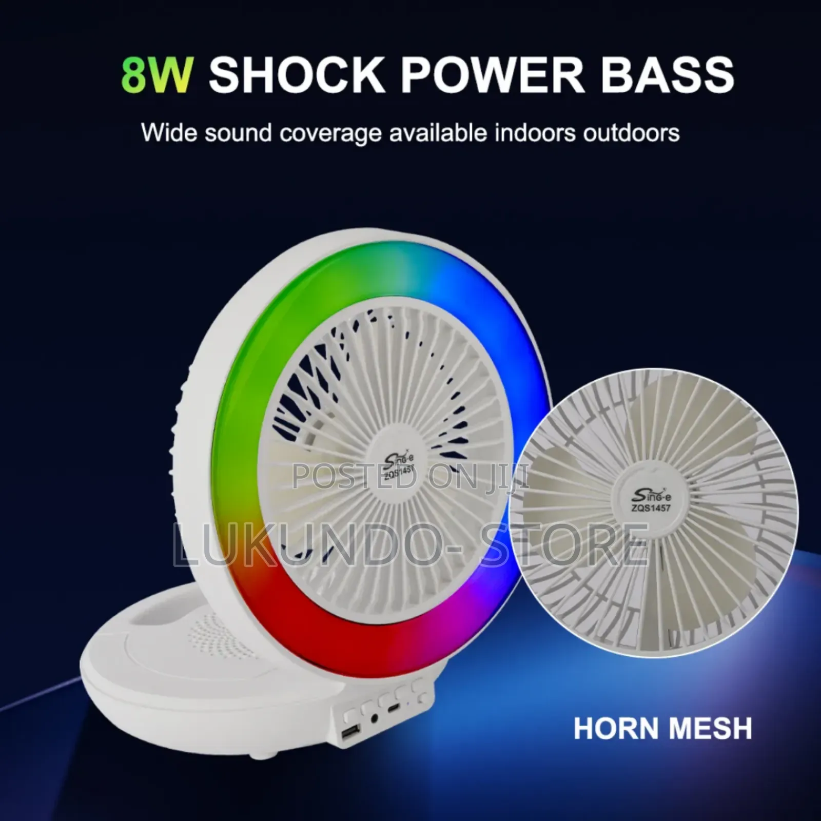 Portable Folding Fan With Wireness Speaker Rechargeable