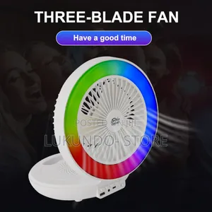 Portable Folding Fan With Wireness Speaker Rechargeable