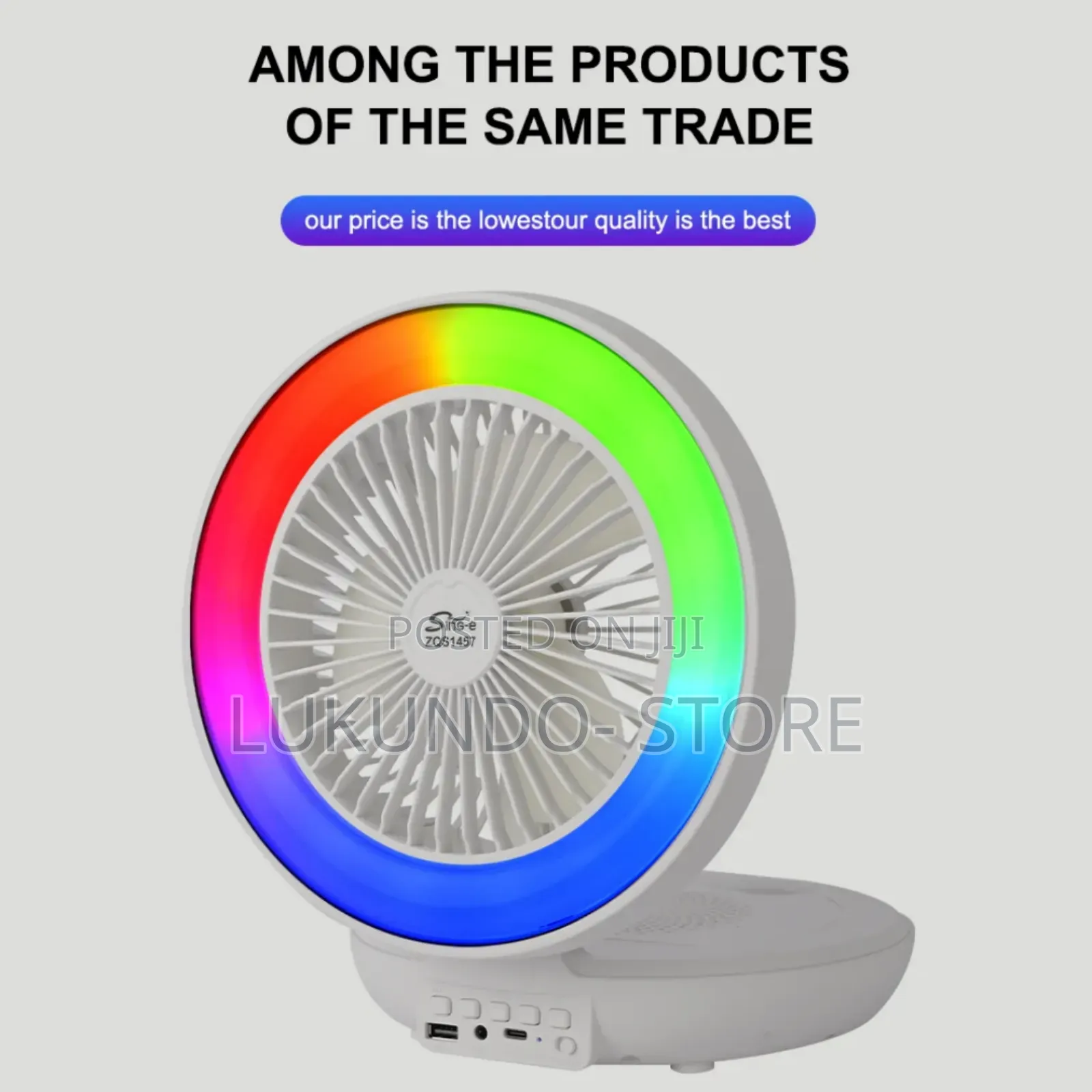 Portable Folding Fan With Wireness Speaker Rechargeable