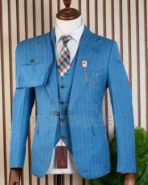 Stitched Pinstripe Suit