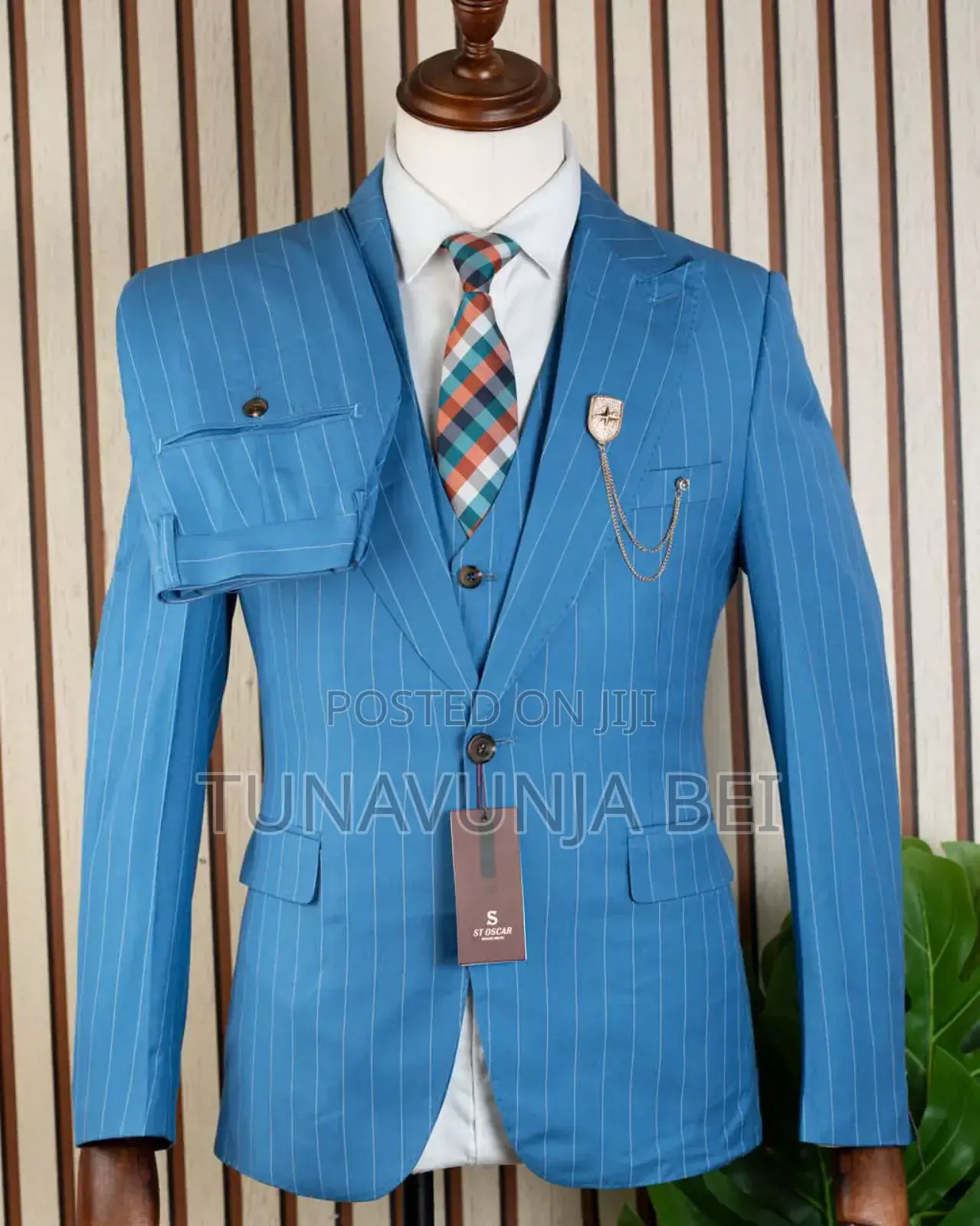 Stitched Pinstripe Suit
