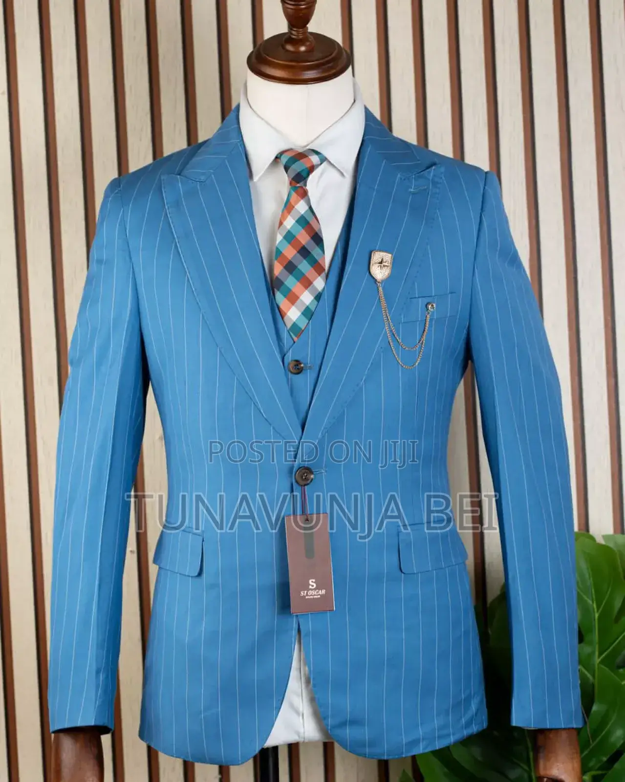 Stitched Pinstripe Suit