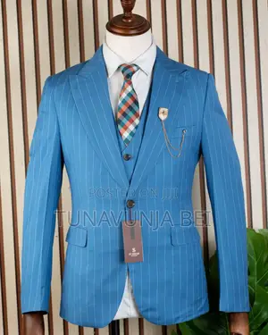 Stitched Pinstripe Suit