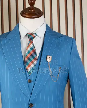 Stitched Pinstripe Suit