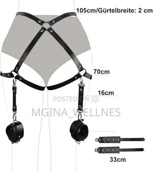 Women Extreme Bondage Set With 2 Wrist Cuffs Thigh Cortex