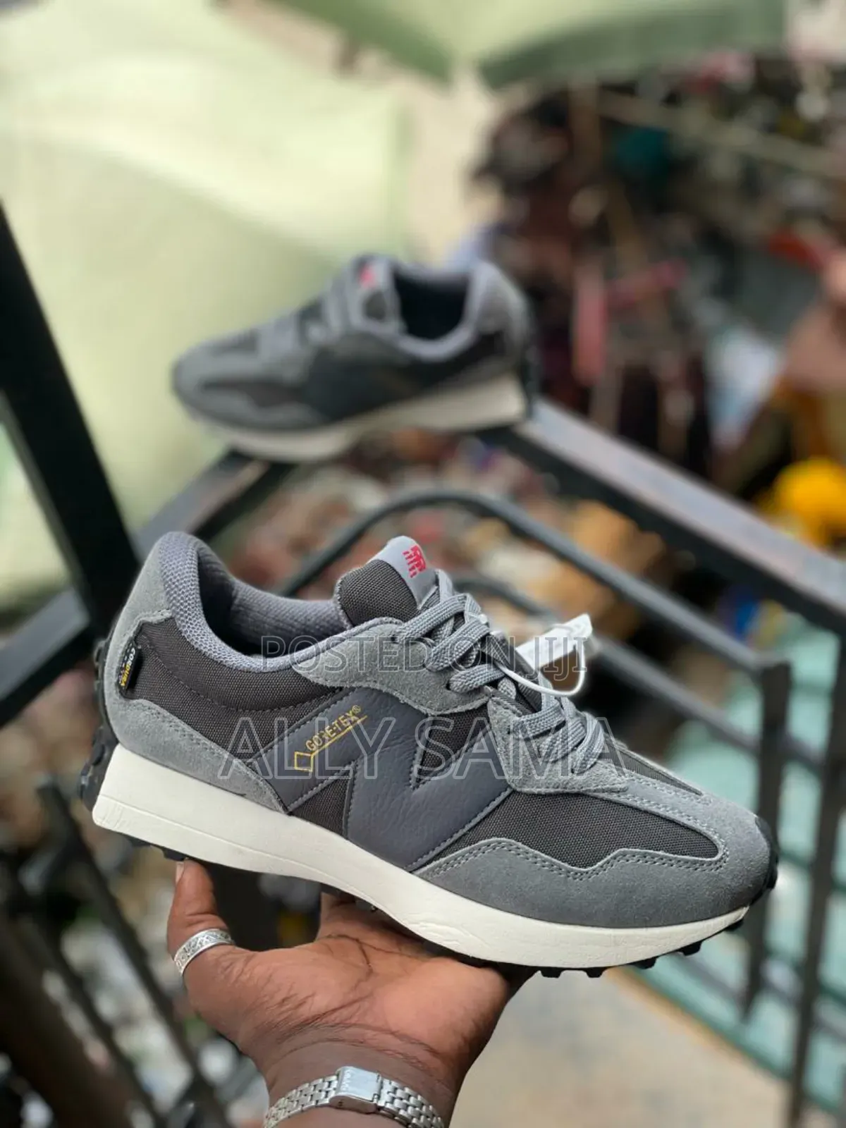 Mens Sneakers Newbalance Green Material Leather