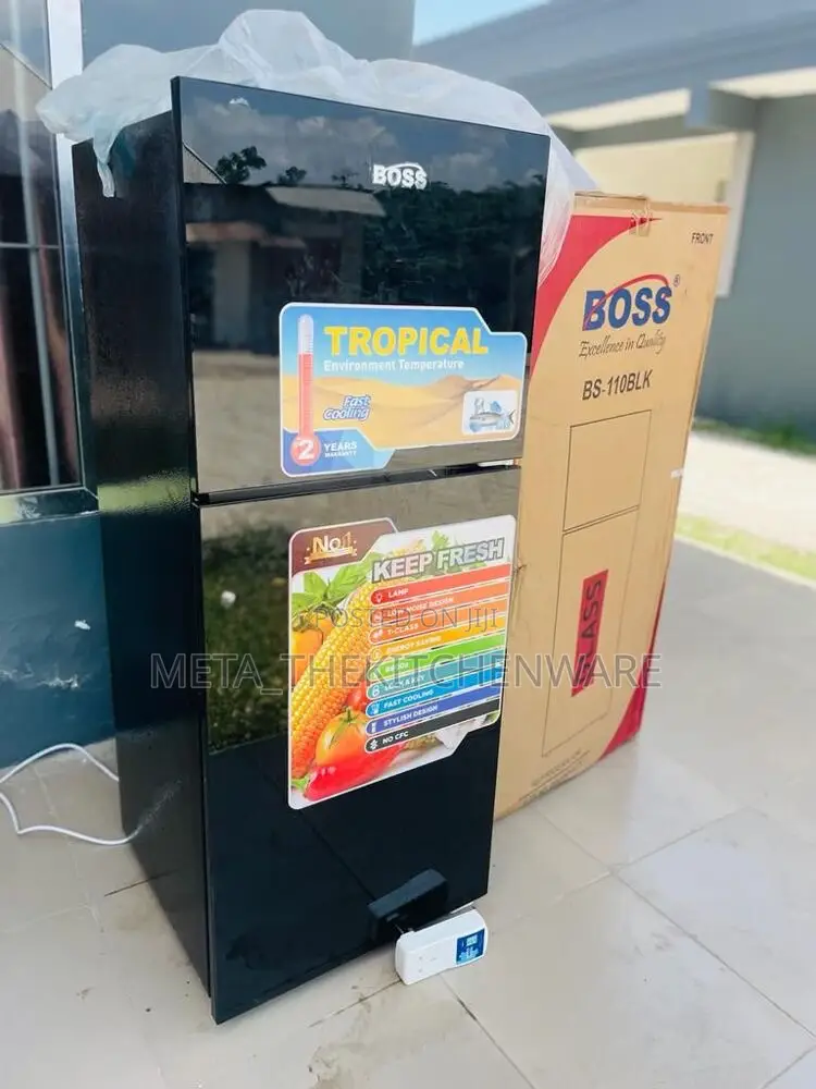 Boss Refrigerator 120l Glass Door Bl-110blk