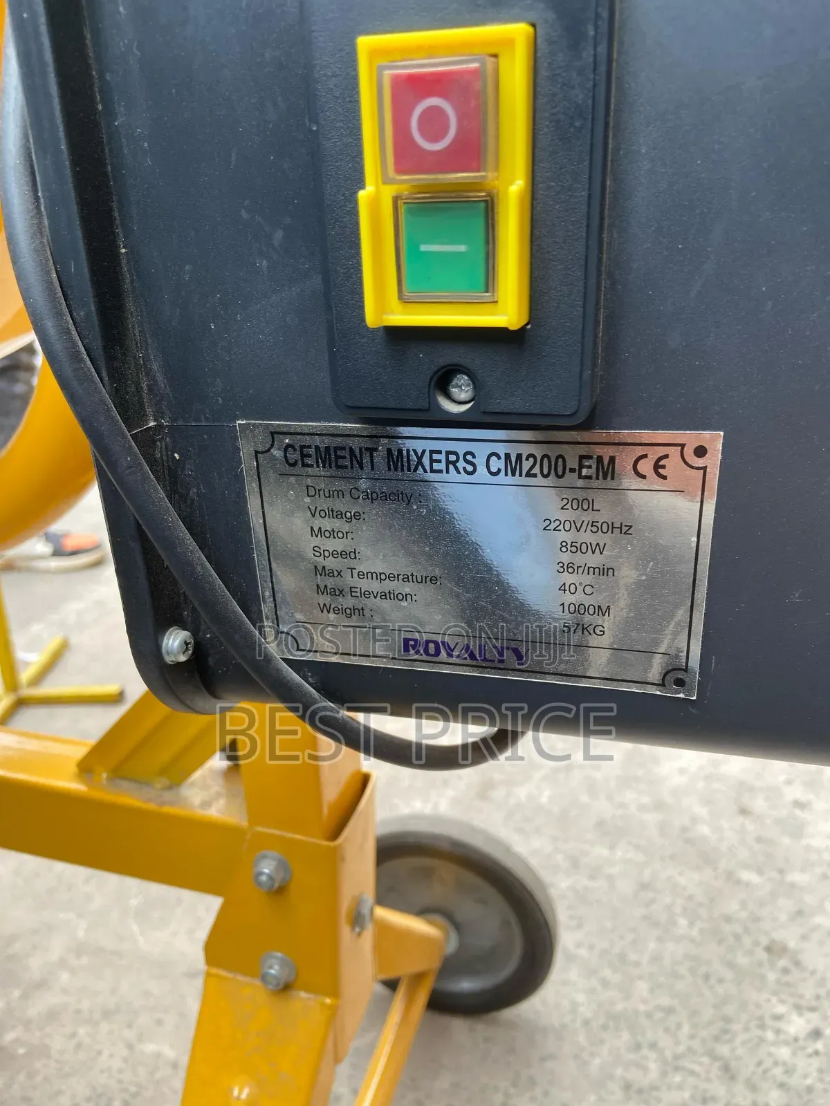 Cement Mixers 200l Capacity 850w Motor