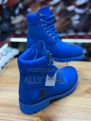 Men's Timberland Boots Color Blue Pure Leather