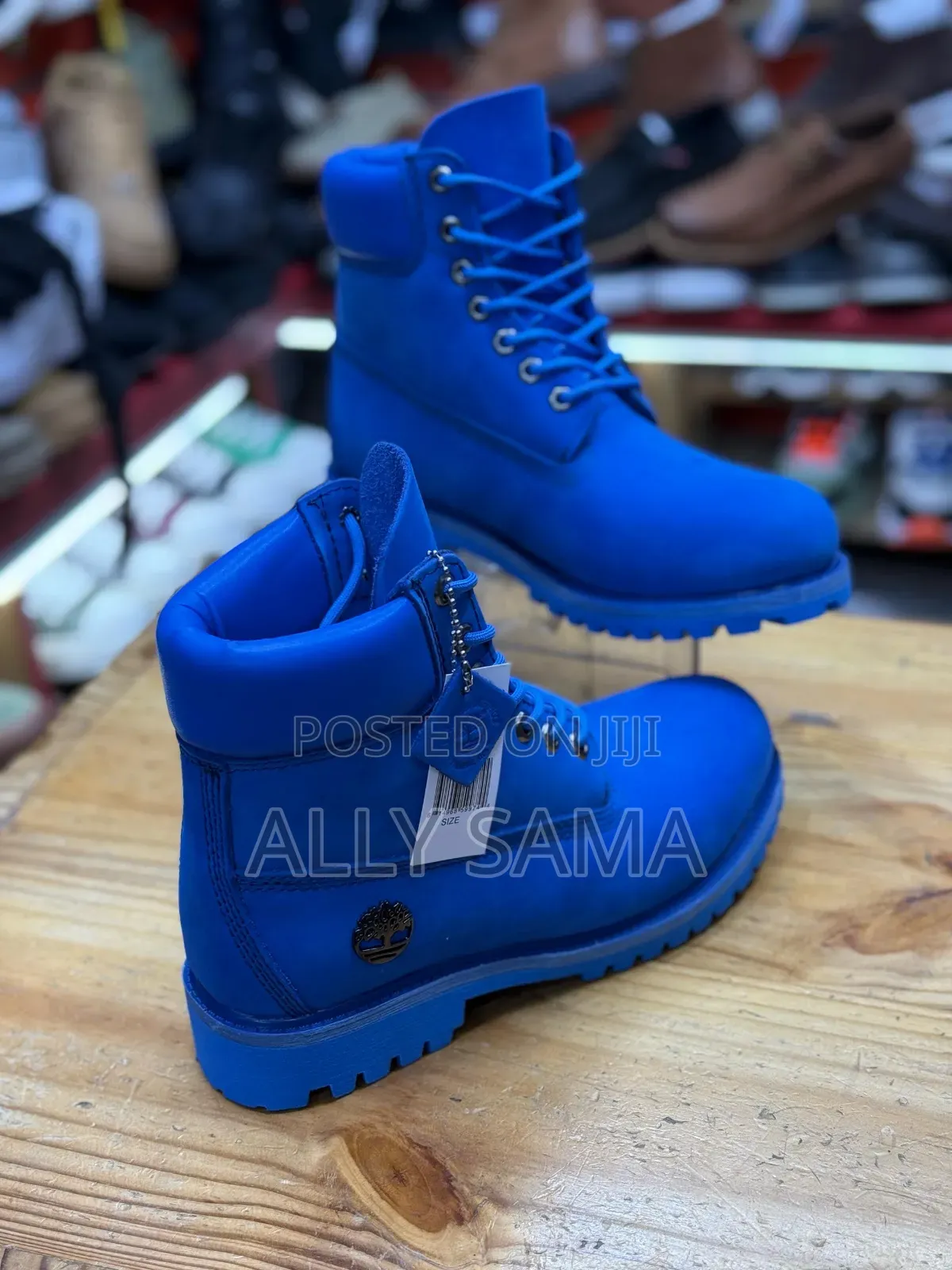 Men's Timberland Boots Color Blue Pure Leather