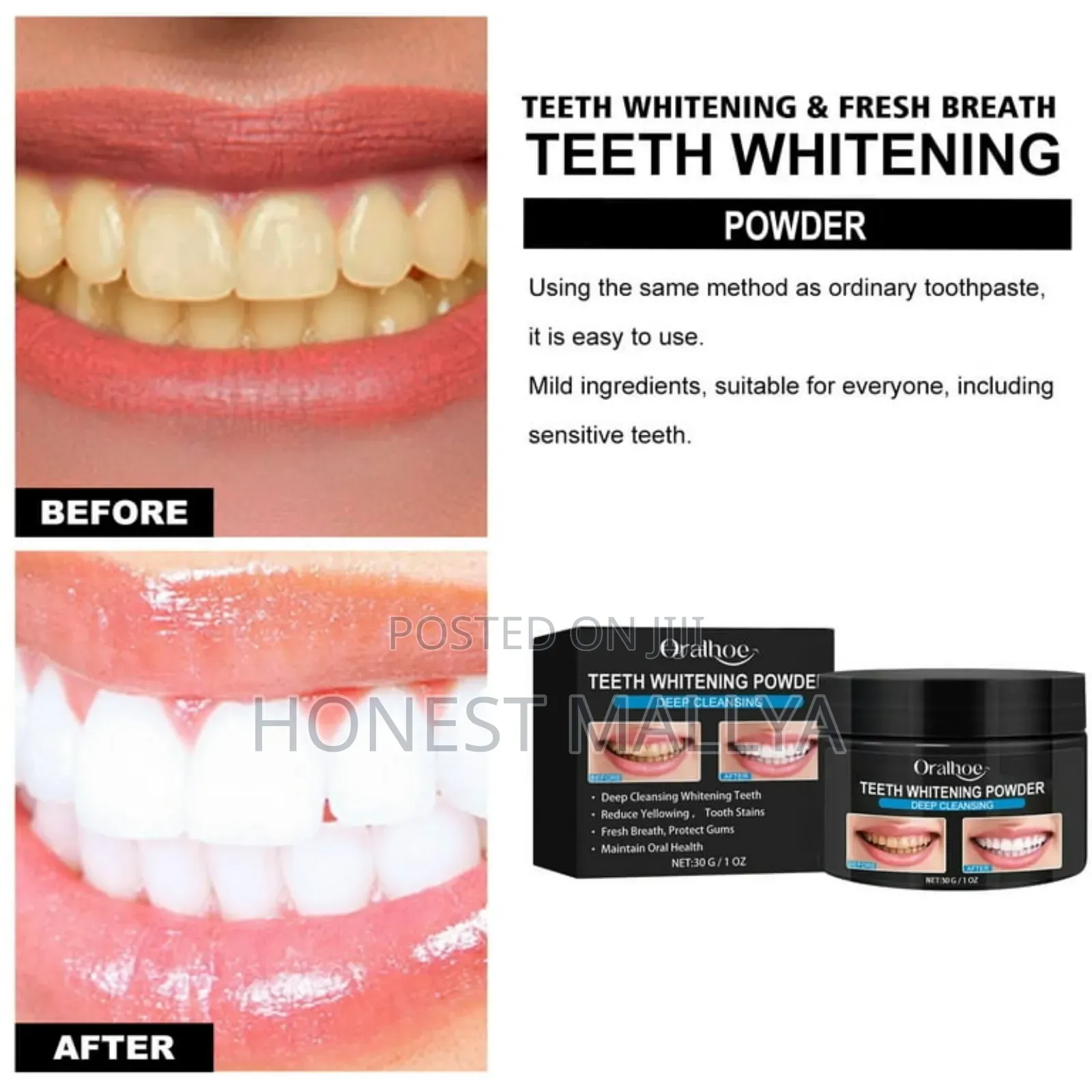 Natural Teeth Whitening Powder Activated Charcoal
