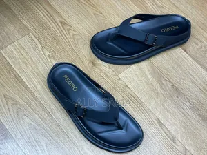 Mens Sandals Full Black Material Leather