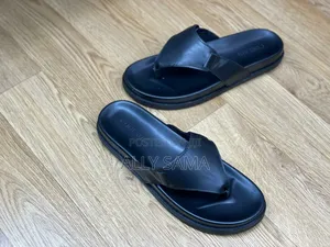 Mens Sandals Full Black Material Leather