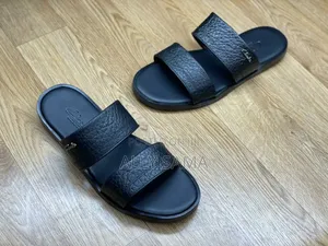 Mens Sandals Full Black Material Leather