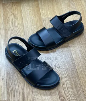 Men's Sandals Original Full Black Material Leather