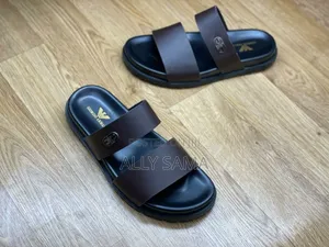 Men's Sandals Original Full Black Material Leather