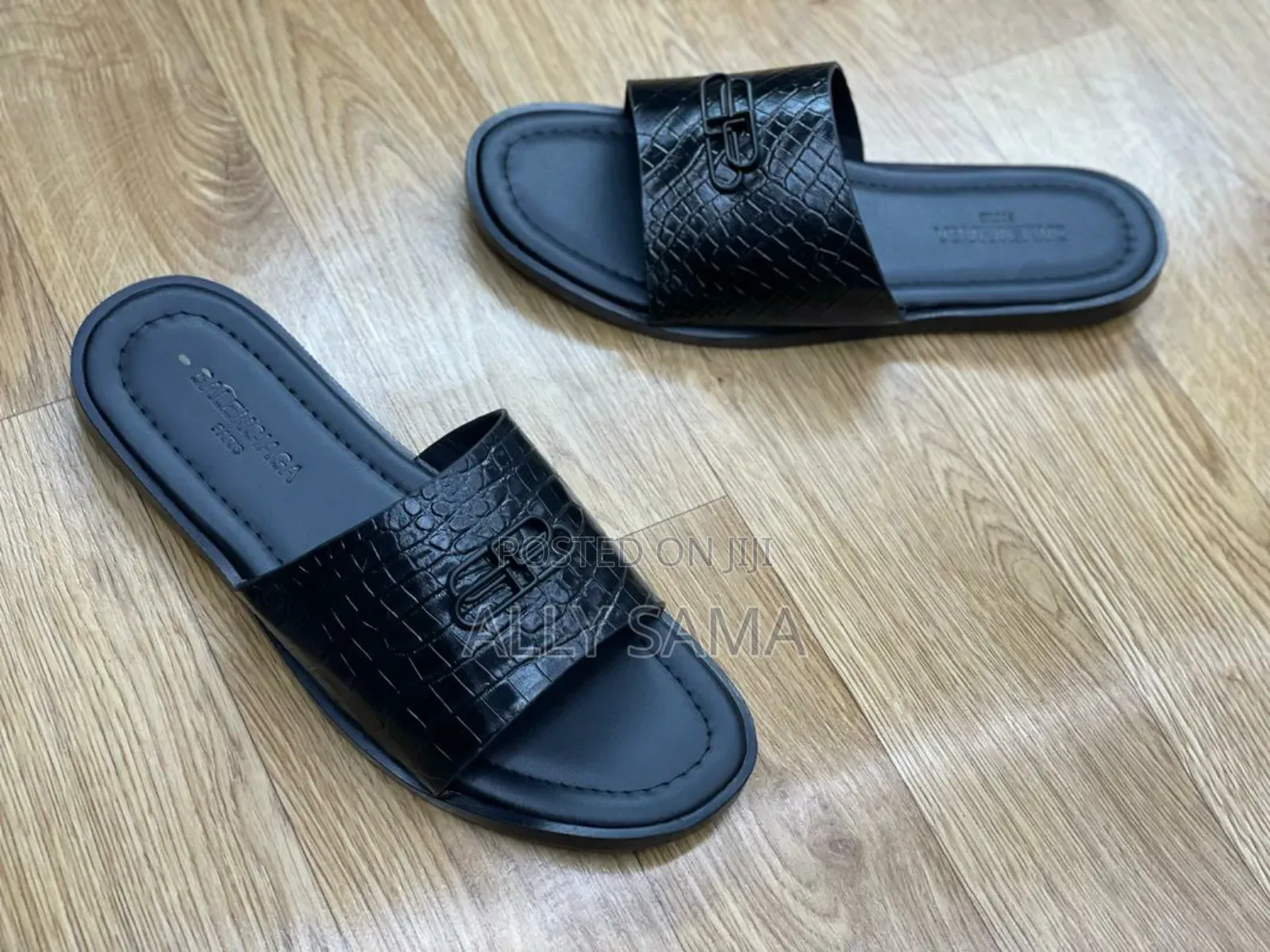Men's Sandals Original Full Black Material Leather