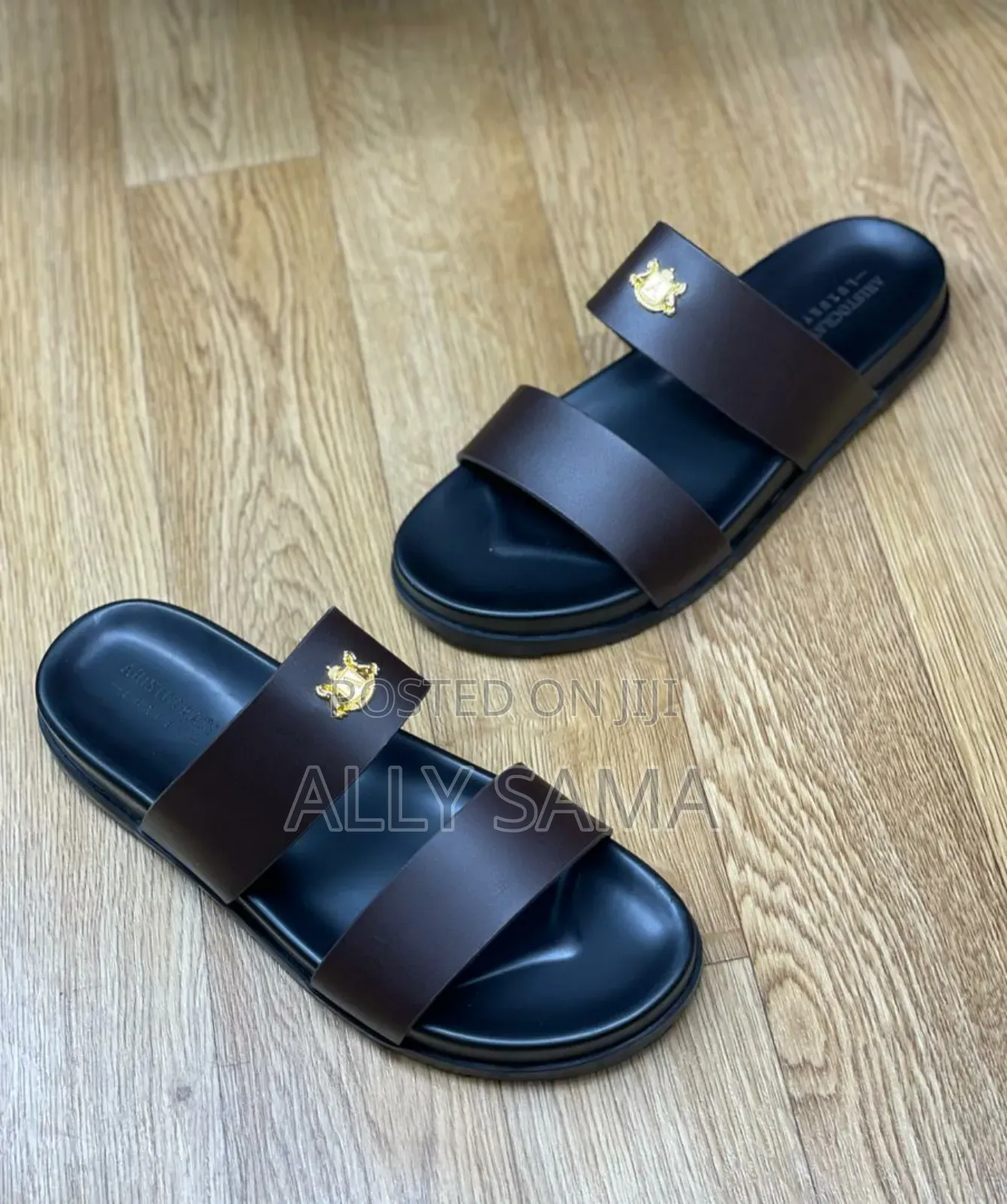 Men's Sandals Original Full Black Material Leather