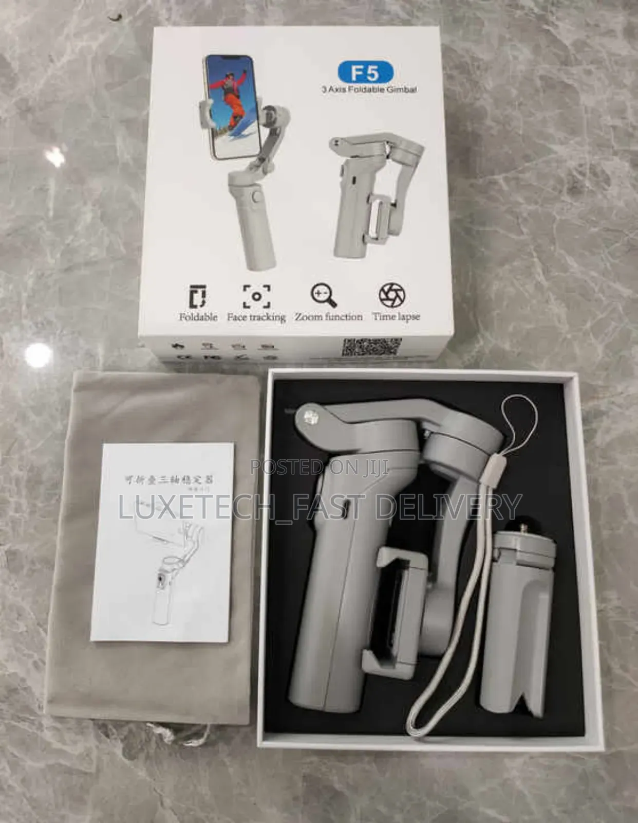F5 3-Axis Foldable Gimbal Anti Shake Video Record