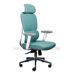 Adjustable 3d Armrest Fabric Ergonomic Chair - Green