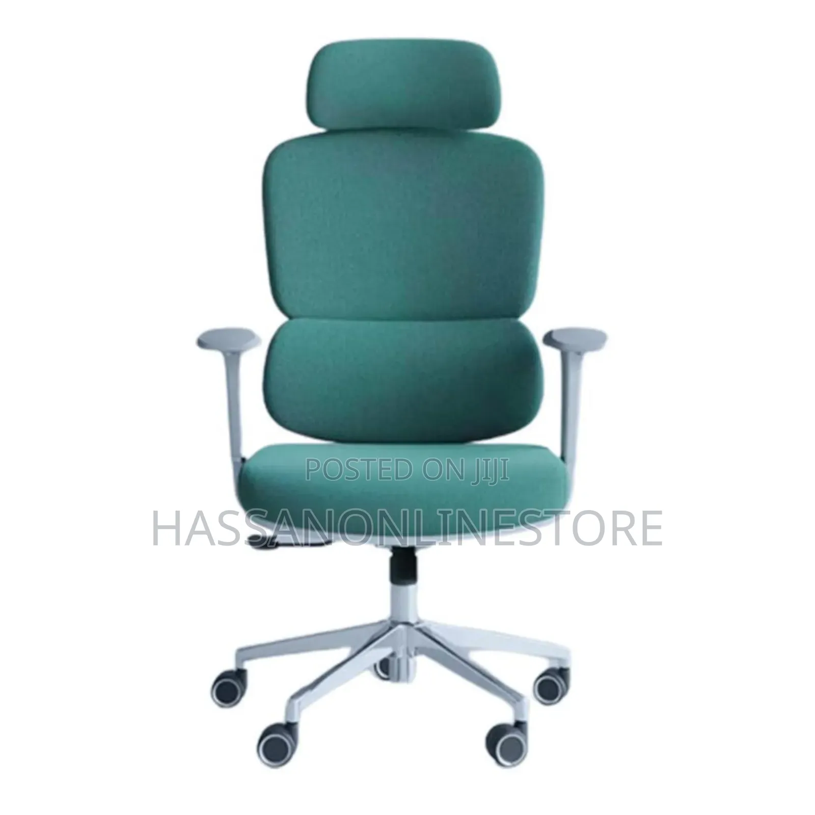 Adjustable 3d Armrest Fabric Ergonomic Chair - Green