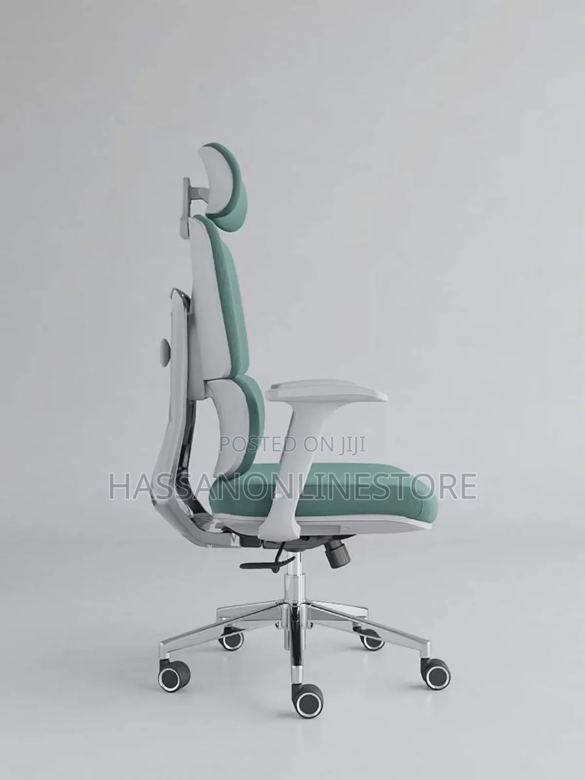 Adjustable 3d Armrest Fabric Ergonomic Chair - Green
