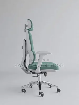 Adjustable 3d Armrest Fabric Ergonomic Chair - Green