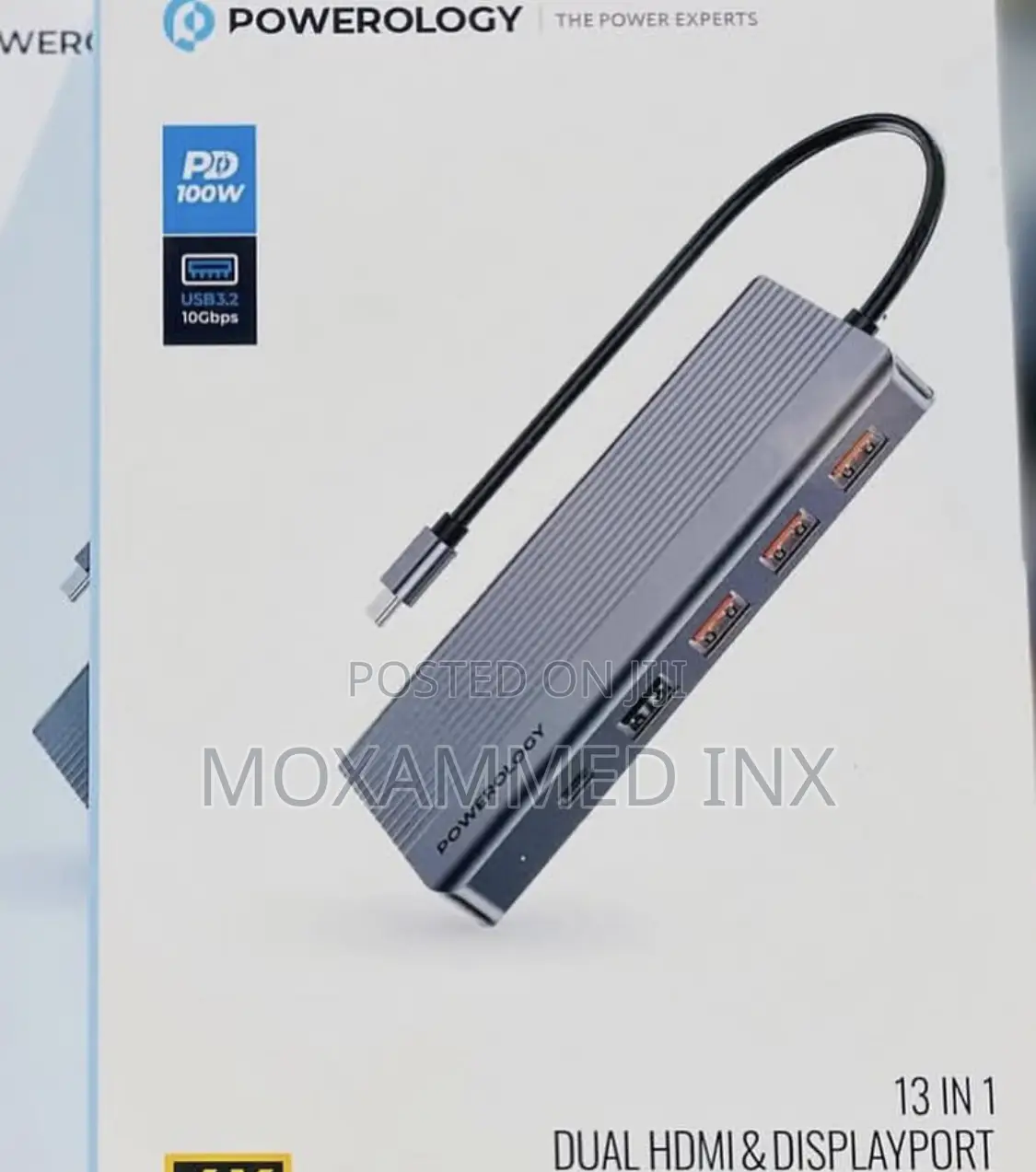 Powerology 13 In 1 Dual Hdmi Displayport Usb-c Hub Ethe