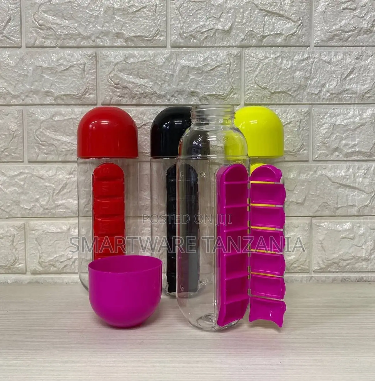 Pill Box Organizer Drinking Bottles For Water Leak-proof