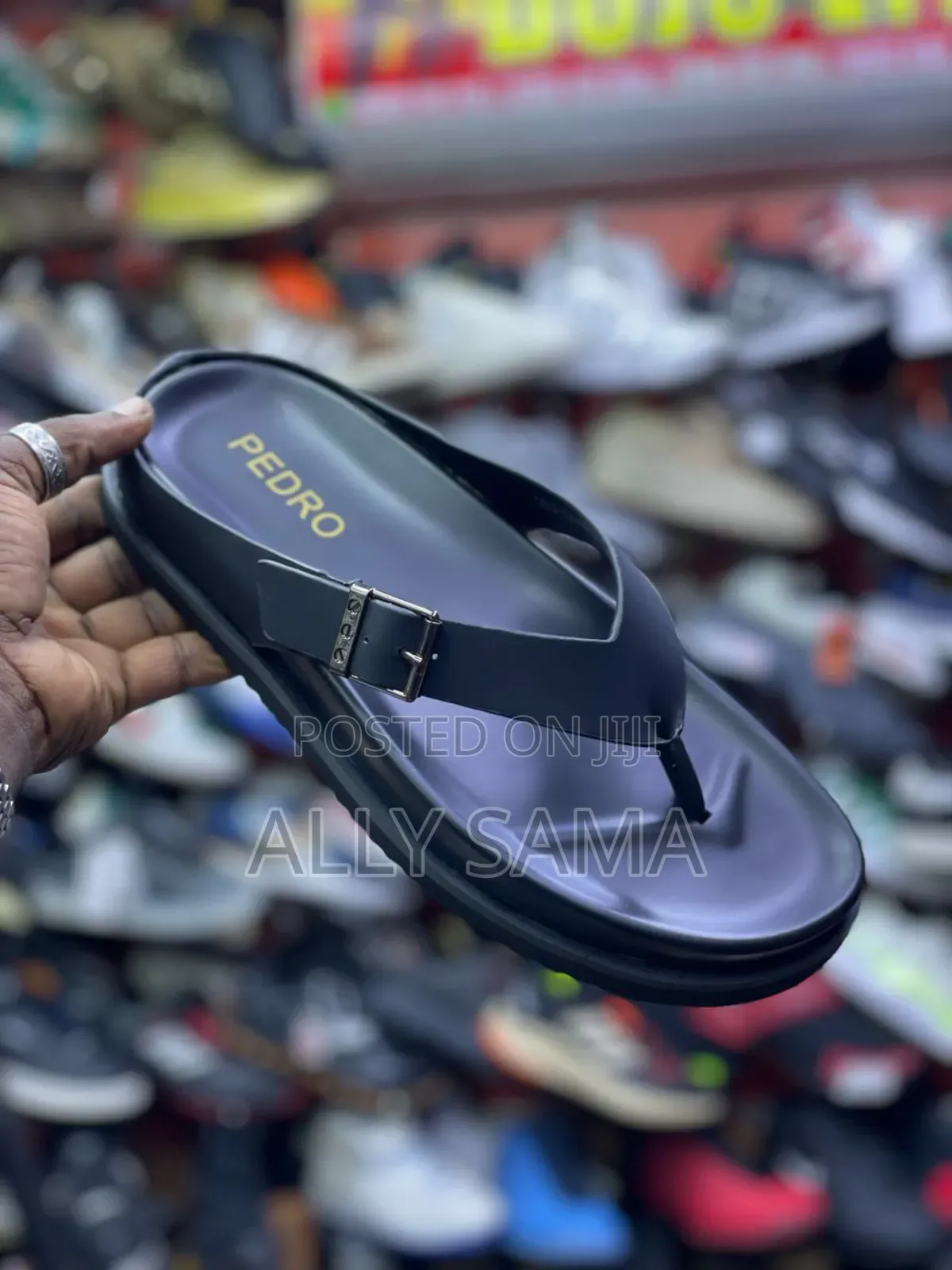 Men's Sandals Pedro Full Black Pure Leather