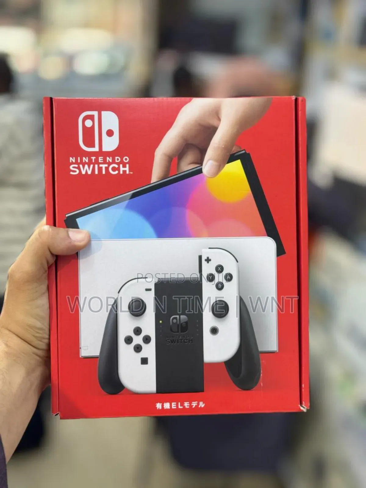 Nintendo Switch With Neon Blue and Neon Red Joy‐Con