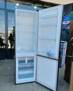 Offer Hisense Fridge H370bit Bottom Freezer 265 Litres Inox